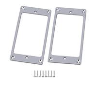 Lovermusic Anillo de montaje de pastilla Humbucker plano de metal, color cromado, paquete de 2