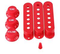 lovermusic Cubierta roja para pastilla de bobina única, 1 volumen, 2 tonos, interruptor de guitarra eléctrica