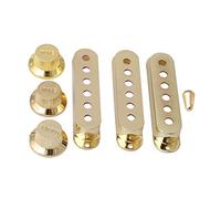 Lovermusic Guitars - Juego de 3 tapas de pastilla de bobina de 6 agujeros y 1 V2T para interruptor de pomo, color dorado