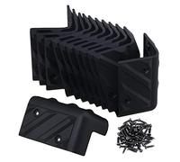 Lovermusic - Juego de 12 armarios de plástico con ángulo recto para guitarra, altavoz y esquina, color negro