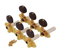 lovermusic Juego de 2 clavijas de botón ovalado ámbar para guitarra clásica izquierda y derecha, color dorado