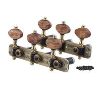 Lovermusic - Juego de 2 llaves de afinación clásicas para guitarra (bronce, 3R3L, mango de madera)