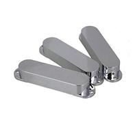 Lovermusic - Juego de 3 tapas para pastillas de guitarra eléctrica cerrada de plástico plateado (82 x 18 mm)