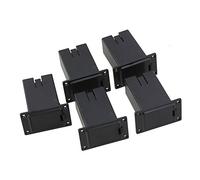 Lovermusic - Juego de 5 fundas de plástico ABS de 9 V para baterías/cajas/compartimentos, para guitarras y bajos, color negro