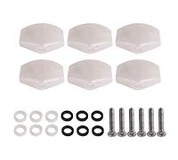 lovermusic Juego de 6 botones cuadrados para afinador de guitarra, color blanco perlado