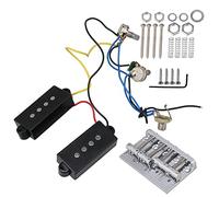 Lovermusic Pastillas humbucker precableadas para cuello y puente con paso de agujero de 68 mm, accesorios para instrumentos de puente de graves de 4 cuerdas
