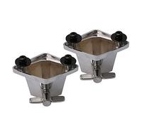 Lovermusic - Soporte de pie para Tom Leg (2 piezas), color plateado