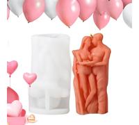 Lovers - Molde de silicona para resina, fundido apasionado, escultura de 1 pieza para manualidades de velas, figura de con textura suave, equipo de arte, prensa de forma humana para geles,