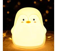 LOVERUIS Linda Luz Nocturna de Pingüino, Lámpara de Silicona Con 7 Colores de Respiración para Niños, Niñas y Adolescentes - Regalo de Cumpleaños
