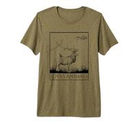 Loves Animals Nature Wildlife Graphic of Deer and Birds Camiseta Premium