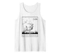 Loves Animals Nature Wildlife Graphic of Deer and Birds Camiseta sin Mangas