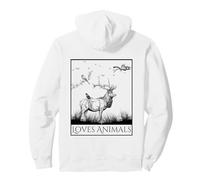 Loves Animals Nature Wildlife Graphic of Deer and Birds Sudadera con Capucha