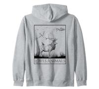 Loves Animals Nature Wildlife Graphic of Deer and Birds Sudadera con Capucha