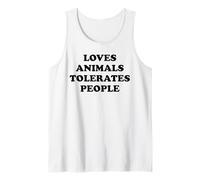 Loves Animals Tolerates People Dogs Cats Pet Animal Lover Camiseta sin Mangas