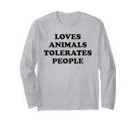 Loves Animals Tolerates People Dogs Cats Pet Animal Lover Manga Larga