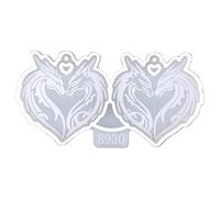 Loves Heart Dragon - Molde para pendientes de cristal epoxi, decorativos, joyería, molde de resina para amor, corazón, dragón, aretes para fundición de resina