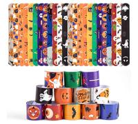 LovesTown Pulseras de Halloween, 48 pulseras de amistad a presión para niños, regalos de fiesta de Halloween para dulces, rellenos de bolsas de regalo