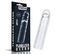 Lovetoy Flawless Penis Sleeve + 5 cm Consoladores realistas Clear Ø4 x 19 cm