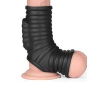 Lovetoy Wave Knights Ring - Funda Vibradora para Pene y Escroto para hombre Negro 14,4
