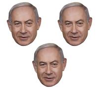 LOVETRENDS Benjamin Netanyahu Máscara - Paquete de 3 - Máscara de cartón con cuerda elástica - Accesorio de disfraz de político