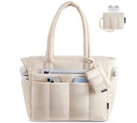 LOVEVOOK Bolso de mano para mujer, bolso de la compra, bolso hinchable, con cremallera, ligero, bolso de trabajo, bolso escolar con compartimento para portátil, bolso de mano para mujer, para trabajo