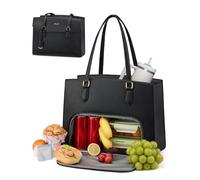 LOVEVOOK Bolso de mano para mujer con compartimento aislado para el almuerzo, Negro , 15.6 Zoll, Muerto