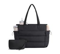 LOVEVOOK Bolso Tote Grande para Mujer Shopper Portátil Multiusos para Trabajo, Universidad, Viaje y Oficina (Negro, 15,6 pulgadas)