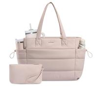 LOVEVOOK Bolso Tote Grande para Mujer Shopper Portátil Multiusos para Trabajo, Universidad, Viaje y Oficina (Desnudo, 15,6 pulgadas)