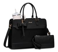 LOVEVOOK Laptop Handtasche Damen Groß Business Shopper Tasche PU Leder 2 in 1 Crossbody Tote Bag Handbag Elegant Arbeitstasche Aktentasche Lehrertasche für Büro Arbeit, A-negro., 17.3 Zoll, Utilidad