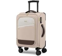LOVEVOOK Maleta de Mano, Maleta Ligera y Blanda con Ruedas, Maleta de Viaje con 4 Ruedas y Cerradura TSA, Maleta Pequeña de cabina 55cm con Compartimento para Portátil, 45L