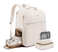 LOVEVOOK Mochila de viaje, equipaje de mano, mochila de avión, grande, para ordenador portátil, mochila de 17,3 pulgadas, mochila de viaje para mujer, para viajes, trabajo, fin de semana, color blanco