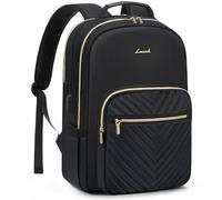 LOVEVOOK Mochila Mujer grande, Impermeable Mochila para Ordenador Portátil 17,3 Pulgadas con Puerto de USB, Multifuncional Negro Mochila Escola para Negocio Viajes Trabajo Universidad