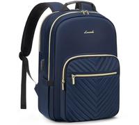 LOVEVOOK Mochila Mujer grande, Impermeable Mochila para Ordenador Portátil 17,3 Pulgadas con Puerto de USB, Multifuncional Mochila Escola para Negocio Viajes Trabajo Universidad Azul