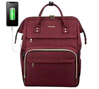 LOVEVOOK Mochila Mujer, Grande Mochila para Ordenador Portátil 17,3 Pulgadas con Puerto de USB, Multifuncional Mochila Portátil Mochila Escola para Negocio Viajes Trabajo Universidad Rojo