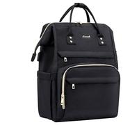 LOVEVOOK Mochila Mujer, Impermeable Mochila para Ordenador Portátil 15,6 Pulgadas con Puerto de USB, Multifuncional Mochila Portátil Negro Mochila Escola para Negocio Viajes Trabajo Universidad