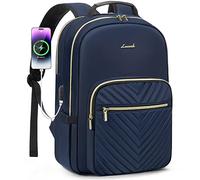 LOVEVOOK Mochila Mujer para Ordenador Portátil 15,6 Pulgadas, Impermeable Mochila Portátil Mujeres con Puerto de USB, Multifuncional Mochila Escola para Negocio Viajes Trabajo Universidad Azul