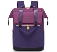 LOVEVOOK Mochila para mujer, portátil, mochila escolar impermeable, Violeta & Azul, 17,3 Zoll