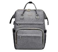 LOVEVOOK Mochila para Ordenador Portátil 17 Pulgadas Gris con Puerto de Carga USB, Multifuncional Mochila Portátil para Escuela, Universidad, Viajes y Trabajo