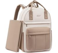 LOVEVOOK Mochila para pañales para bebé, bolso cambiador grande, Beige Caqui, medium, Casual