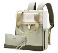 LOVEVOOK Mochila pequeña para mujer, pequeña mochila de ciudad, bolso 2 en 1, mini bolsa, mochila para mujer, elegante para ocio, viajes, trabajo.., verde claro, 13,3 Zoll, Mochilas daypack