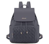 LOVEVOOK Mochila pequeña para mujer, resistente al agua, bolso de mano 2 en 1, mini bolso de día, mochila para mujer, elegante, para ocio, escuela, viajes, trabajo, gris, 14 pulgadas, moderno