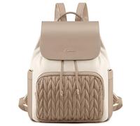 LOVEVOOK Mochila pequeña para mujer, resistente al agua, bolso de mano 2 en 1, mini bolso de día, mochila para mujer, elegante, para ocio, escuela, viajes, trabajo, A-caqui-beige, 14 pulgadas, Casual