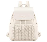 LOVEVOOK Mochila pequeña para mujer, resistente al agua, bolso de mano 2 en 1, mini bolso de día, mochila para mujer, elegante, para ocio, escuela, viajes, trabajo, beige, 14 pulgadas, moderno