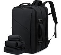LOVEVOOK Mochila Viaje Cabina Avion Maletas De Viaje Cabina, 50L Equipaje De Mano Mujere Hombre, Mochila Para Portátil 18 Pulgadas, Travel Backpack Cabin Bag para Viagem Trabajo Escuela, Negro