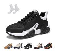 LOVEWLVNCL Men's Orthopedic Comfort Sneaker 2025 Casual Waterproof Breathable Non Slip Slip-On Lightweight Tennis Sneaker Orthopedic Walking Running Shoes Arch Support(Negro,42 EU)