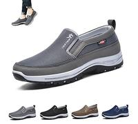 LOVEWLVNCL Plimsolls de Viaje ortopédicos Transpirables, Zapatos ortopédicos for Hombres CNA Trop, Zapatos de Barco Informales cómodos Antideslizantes Ligeros for Caminar (Color : Gris, Size : 46 EU)