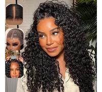 LOVFIR 13x4 Wear and Go Glueless Wig Human Hair Wigs for Black Woman HD Lace Front Wigs Human Hair Kinky Curly Human Hair Wig Brazilian Wigs Human Hair Resdy to Wear Wig 18 inch Natural Black Color