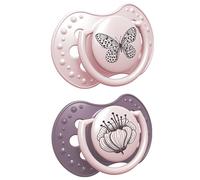 LOVI Mini chupetes para bebé, 0-3 Meses, con Tetina de Silicona, sin BPA, Punta Dinámica, Colección Botanic, 2 piezas, Rosa