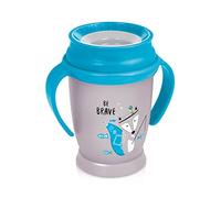 LOVI 360 Grados Vaso de Entrenamiento Antiderrames, 12m+, 250 ml, Sin BPA, SteriTouch Protección Antibacteriana, Innovador Sistema de Sellado, Fácil de Limpiar, Indian Summer, Azul