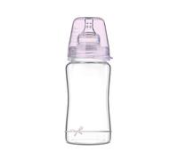 LOVI Anticólica Botella Biberón de Vidrio con Tetina Dinámica Silicona, 250ml, 3+ Meses, Sistema SUPER Air Vent, Protege el Reflejo Natural de Succión de Bebé, Baby Shower Girl Colleción